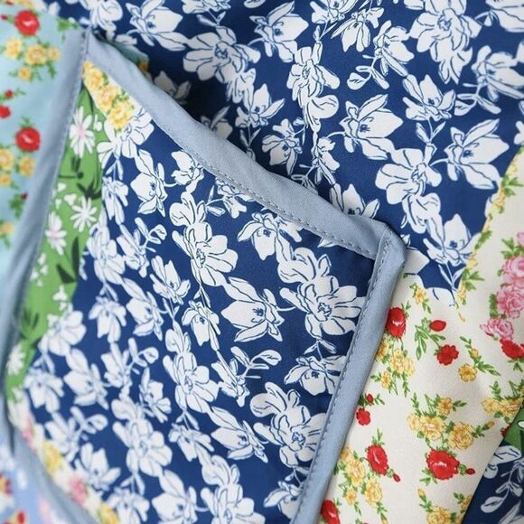 Womens Quilted Floral Patchwork Jacket XL Multicolor Granny Cottagecore Boho NWT - Picture 4 of 10